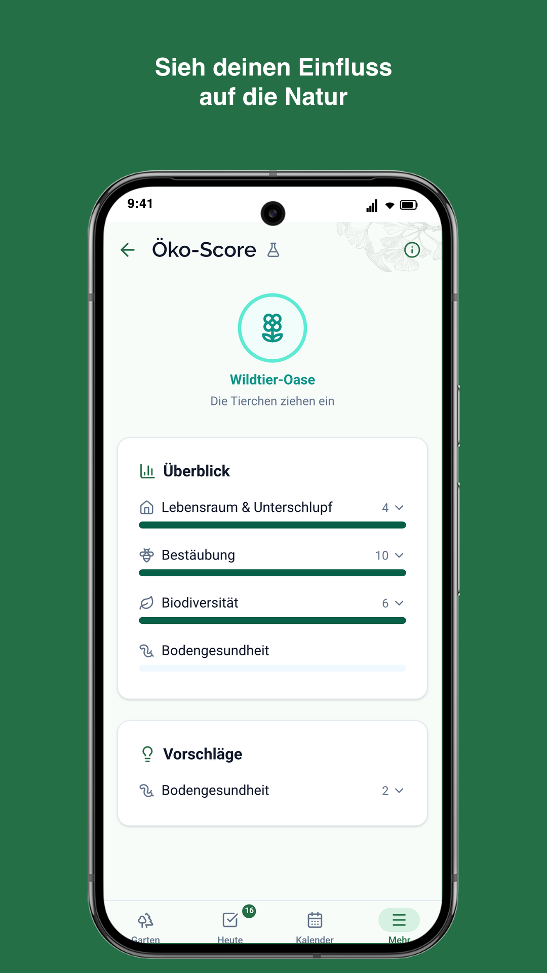 Gardiflora-App zeigt Öko-Score einer Pflanze mit Biodiversitätswirkung